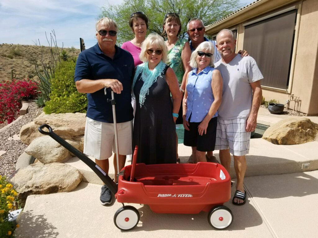 The Anthem “Wild Bunch” with their donated IV adapted wagon for the kids at PCH.